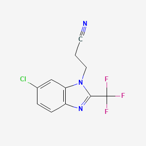 molecular formula C11H7ClF3N3 B3044790 1-Benzimidazolepropionitrile, 6-chloro-2-(trifluoromethyl)- CAS No. 100447-42-5