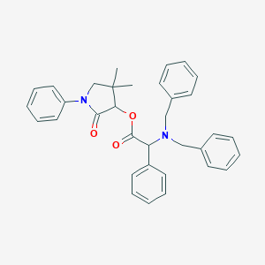 molecular formula C34H34N2O3 B304480 4,4-Dimethyl-2-oxo-1-phenyl-3-pyrrolidinyl (dibenzylamino)(phenyl)acetate 
