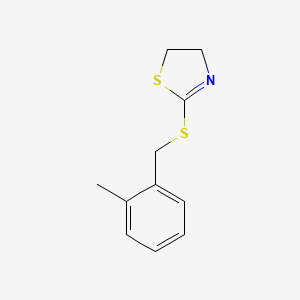 molecular formula C11H13NS2 B3044843 Thiazole, 4,5-dihydro-2-[[(2-methylphenyl)methyl]thio]- CAS No. 100498-99-5