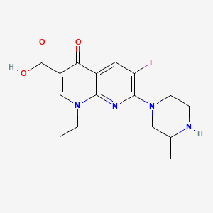 molecular formula C16H19FN4O3 B3044857 1,8-Naphthyridine-3-carboxylic acid, 1-ethyl-6-fluoro-1,4-dihydro-7-(3-methyl-1-piperazinyl)-4-oxo- CAS No. 100505-13-3
