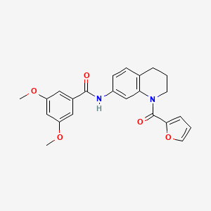 molecular formula C23H22N2O5 B3044881 Benzamide, N-[1-(2-furanylcarbonyl)-1,2,3,4-tetrahydro-7-quinolinyl]-3,5-dimethoxy- CAS No. 1005294-11-0