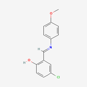 molecular formula C14H12ClNO2 B3044896 Phenol, 4-chloro-2-[[(4-methoxyphenyl)imino]methyl]- CAS No. 100542-74-3