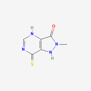 molecular formula C6H6N4OS B3044924 7H-Pyrazolo[4,3-d]pyrimidine-7-thione, 2,4-dihydro-3-hydroxy-2-methyl- CAS No. 100565-58-0