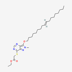 molecular formula C28H46N4O3S B3044926 2-Methyl-3-oleyloxy-7-(ethoxycarbonylmethylthio)pyrazolo(4,3-d)pyrimidine CAS No. 100565-89-7
