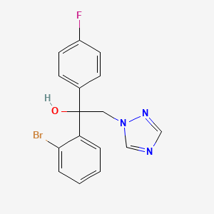 molecular formula C16H13BrFN3O B3044932 1H-1,2,4-Triazole-1-ethanol, alpha-(2-bromophenyl)-alpha-(4-fluorophenyl)- CAS No. 100567-99-5