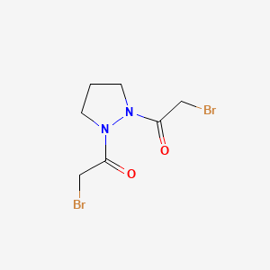 molecular formula C7H10Br2N2O2 B3044933 Pyrazolidine, 1,2-bis(bromoacetyl)- CAS No. 100568-14-7