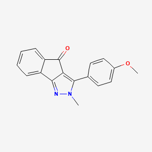 molecular formula C18H14N2O2 B3044940 Indeno[1,2-c]pyrazol-4(2H)-one, 3-(4-methoxyphenyl)-2-methyl- CAS No. 100578-38-9