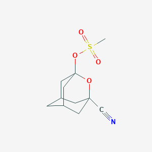 molecular formula C11H15NO4S B304495 3-Cyano-2-oxatricyclo[3.3.1.1~3,7~]dec-1-yl methanesulfonate 