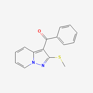 molecular formula C15H12N2OS B3044955 Methanone, [2-(methylthio)pyrazolo[1,5-a]pyridin-3-yl]phenyl- CAS No. 100592-84-5