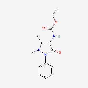 molecular formula C14H17N3O3 B3044976 ethyl (1,5-dimethyl-3-oxo-2-phenyl-2,3-dihydro-1H-pyrazol-4-yl)carbamate CAS No. 10077-97-1