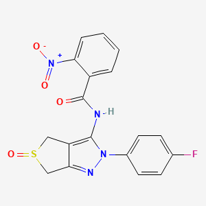 molecular formula C18H13FN4O4S B3044985 N-(2-(4-fluorophenyl)-5-oxido-4,6-dihydro-2H-thieno[3,4-c]pyrazol-3-yl)-2-nitrobenzamide CAS No. 1008857-95-1