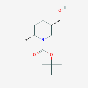 molecular formula C12H23NO3 B3044991 tert-Butyl (2R,5S)-5-(hydroxymethyl)-2-methylpiperidine-1-carboxylate CAS No. 1009376-99-1