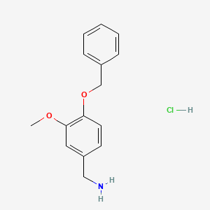 molecular formula C15H18ClNO2 B3044994 (4-(Benzyloxy)-3-methoxyphenyl)methanamine hydrochloride CAS No. 100955-81-5