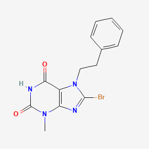 molecular formula C14H13BrN4O2 B3044999 8-bromo-3-methyl-7-phenethyl-1H-purine-2,6(3H,7H)-dione CAS No. 101071-99-2