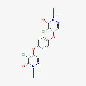 molecular formula C22H24Cl2N4O4 B304500 2-tert-butyl-5-{4-[(1-tert-butyl-5-chloro-6-oxo-1,6-dihydropyridazin-4-yl)oxy]phenoxy}-4-chloropyridazin-3(2H)-one 