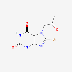 molecular formula C9H9BrN4O3 B3045000 1H-Purine-2,6-dione, 8-bromo-3,7-dihydro-3-methyl-7-(2-oxopropyl)- CAS No. 101072-01-9