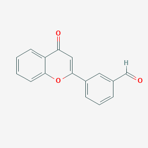 molecular formula C16H10O3 B304507 3-(4-Oxochromen-2-yl)benzaldehyde 