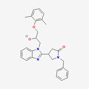 1-benzyl-4-{1-[3-(2,6-dimethylphenoxy)-2-hydroxypropyl]-1H-benzimidazol-2-yl}pyrrolidin-2-one