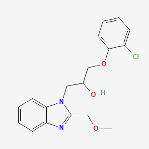 molecular formula C18H19ClN2O3 B3045077 3-(2-Chlorophenoxy)-1-[2-(methoxymethyl)benzimidazolyl]propan-2-ol CAS No. 1018126-50-5