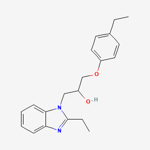 molecular formula C20H24N2O2 B3045078 1-(2-Ethylbenzimidazolyl)-3-(4-ethylphenoxy)propan-2-ol CAS No. 1018127-34-8