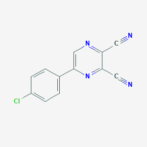 molecular formula C12H5ClN4 B304508 5-(4-Chlorophenyl)pyrazine-2,3-dicarbonitrile 