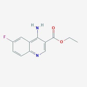 molecular formula C12H11FN2O2 B3045080 Ethyl 4-amino-6-fluoroquinoline-3-carboxylate CAS No. 1018127-51-9