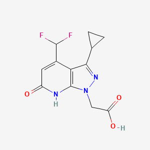 [3-cyclopropyl-4-(difluoromethyl)-6-oxo-6,7-dihydro-1H-pyrazolo[3,4-b]pyridin-1-yl]acetic acid