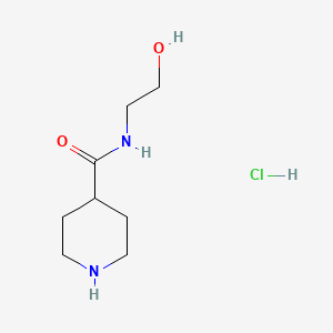 molecular formula C8H17ClN2O2 B3045109 N-(2-hydroxyethyl)piperidine-4-carboxamide hydrochloride CAS No. 1019851-97-8