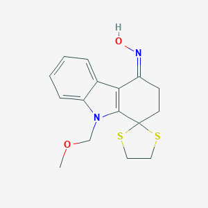 molecular formula C16H18N2O2S2 B304513 9-(methoxymethyl)-1,2,3,9-tetrahydrospiro(4H-carbazole-1,2'-[1,3]-dithiolane)-4-one oxime 