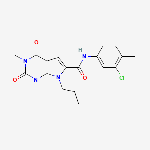 molecular formula C19H21ClN4O3 B3045135 N-(3-chloro-4-methylphenyl)-1,3-dimethyl-2,4-dioxo-7-propyl-2,3,4,7-tetrahydro-1H-pyrrolo[2,3-d]pyrimidine-6-carboxamide CAS No. 1021133-90-3