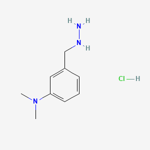 molecular formula C9H16ClN3 B3045157 m-Toluidine, N,N-dimethyl-alpha-hydrazino-, hydrochloride CAS No. 102396-03-2