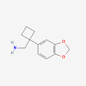 molecular formula C12H15NO2 B3045174 1-(1,3-Benzodioxol-5-yl)cyclobutanemethanamine CAS No. 1026796-48-4