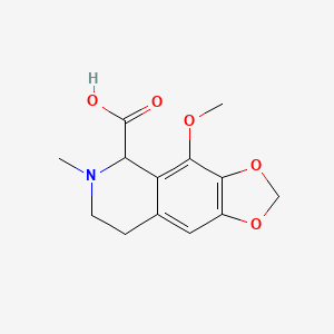 molecular formula C13H15NO5 B3045202 4-methoxy-6-methyl-7,8-dihydro-5H-[1,3]dioxolo[4,5-g]isoquinoline-5-carboxylic acid CAS No. 1030879-74-3