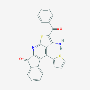 molecular formula C25H14N2O2S2 B304522 3-amino-2-benzoyl-4-(2-thienyl)-9H-indeno[2,1-b]thieno[3,2-e]pyridin-9-one 