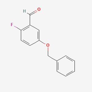 molecular formula C14H11FO2 B3045231 Benzaldehyde, 2-fluoro-5-(phenylmethoxy)- CAS No. 103438-92-2