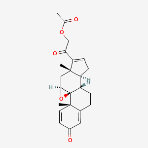 molecular formula C23H26O5 B3045234 21-(Acetyloxy)-9b,11b-epoxy-pregna-1,4,16-triene-3,20-dione CAS No. 103466-44-0