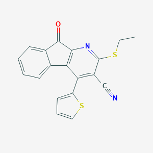 molecular formula C19H12N2OS2 B304530 2-(ethylsulfanyl)-9-oxo-4-(2-thienyl)-9H-indeno[2,1-b]pyridine-3-carbonitrile 