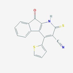 molecular formula C17H8N2OS2 B304532 9-oxo-2-sulfanylidene-4-thiophen-2-yl-1H-indeno[2,1-b]pyridine-3-carbonitrile 