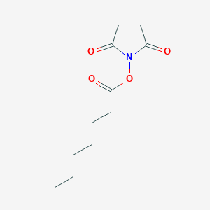 molecular formula C11H17NO4 B3045321 2,5-Dioxopyrrolidin-1-YL heptanoate CAS No. 104943-22-8