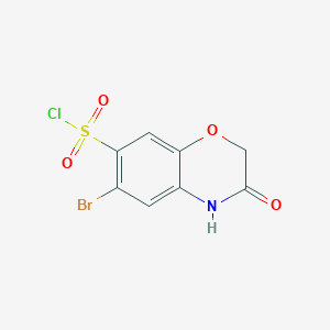 molecular formula C8H5BrClNO4S B3045329 6-bromo-3-oxo-3,4-dihydro-2H-1,4-benzoxazine-7-sulfonyl chloride CAS No. 1050884-93-9