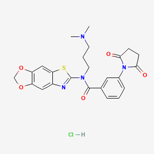 N-[3-(dimethylamino)propyl]-N-{4,6-dioxa-10-thia-12-azatricyclo[7.3.0.0^{3,7}]dodeca-1(9),2,7,11-tetraen-11-yl}-3-(2,5-dioxopyrrolidin-1-yl)benzamide hydrochloride