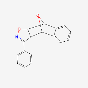molecular formula C17H13NO2 B3045361 4,9-Epoxynaphth[2,3-d]isoxazole, 3a,4,9,9a-tetrahydro-3-phenyl- CAS No. 105562-17-2