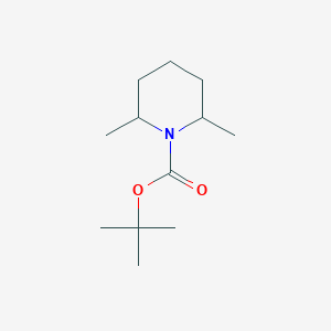 molecular formula C12H23NO2 B3045368 1-Piperidinecarboxylic acid, 2,6-dimethyl-, 1,1-dimethylethyl ester CAS No. 105678-29-3