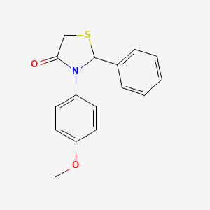 molecular formula C16H15NO2S B3045375 3-(4-甲氧基苯基)-2-苯基-1,3-噻唑烷-4-酮 CAS No. 105774-63-8