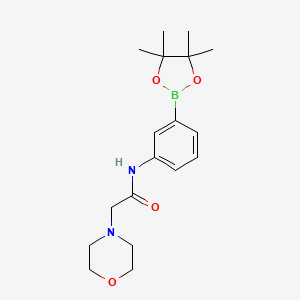 molecular formula C18H27BN2O4 B3045384 2-morpholino-N-(3-(4,4,5,5-tetramethyl-1,3,2-dioxaborolan-2-yl)phenyl)acetamide CAS No. 1059171-55-9