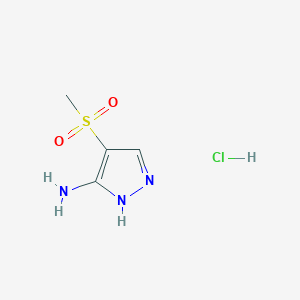 molecular formula C4H8ClN3O2S B3045409 4-甲磺酰基-1H-吡唑-5-胺盐酸盐 CAS No. 106232-39-7