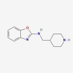 molecular formula C13H17N3O B3045410 2-Benzoxazolamine, N-(4-piperidinylmethyl)- CAS No. 106245-02-7