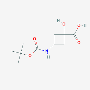 molecular formula C10H17NO5 B3045425 1-羟基-3-[(2-甲基丙烷-2-基)氧羰基氨基]环丁烷-1-羧酸 CAS No. 1067239-17-1