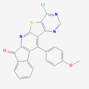 molecular formula C23H12ClN3O2S B304543 4-chloro-12-(4-methoxyphenyl)-7H-indeno[1'',2'':5',6']pyrido[3',2':4,5]thieno[3,2-d]pyrimidin-7-one 