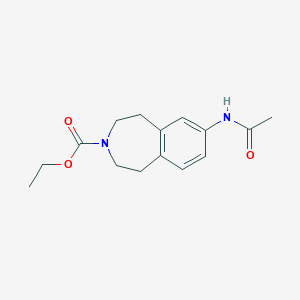 molecular formula C15H20N2O3 B3045449 Ethyl 7-acetamido-1,2,4,5-tetrahydro-3H-3-benzazepine-3-carboxylate CAS No. 107393-75-9